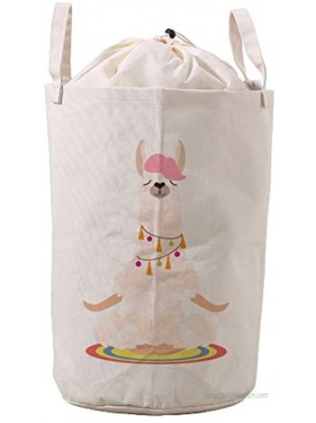 LifeCustomize Laundry Baskets Bin Clothes Hamper Funny Llama Collapsible Drawstring Baby Dirty Clothing Storage Basket for Nursery Organizer