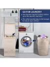 MCleanPin Laundry Hamper with Lid and 2 Removable Liners Collapsible Dirty Clothes Hamper for laundry with Lid and 2 Handles Foldable Baby Nursery Hamper Dorm Room Laundry Bags for College Beige