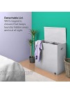 Mindspace Double Laundry Hamper with Lid and Removable Mesh Bags Woven Canvas Laundry Basket Organization for Bathroom Bedroom Kids Baby Cool Gray Oxford Collection