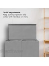 Mindspace Double Laundry Hamper with Lid and Removable Mesh Bags Woven Canvas Laundry Basket Organization for Bathroom Bedroom Kids Baby Cool Gray Oxford Collection