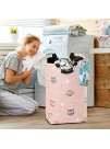 Qilmy Large Laundry Basket Collapsible Clothes Hamper Waterproof Nursery Storage Bin with Handle Clothing Baskets for Bedroom Bathroom Pink Owls