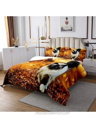 3D Cat Coverlet Set Girls Kids Cute Animal Theme Bed Cover Twin Size Kawaii Cat Printed Quilted Coverlet Girls Women Lovely Cat Pattern Home Decor Bedding 2 Pcs Soft Breathable Coverlet Set