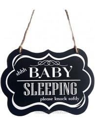 CAKIROTS Baby Sleeping Sign "shhh BABY SLEEPING please knock softly" Front Door Decor Newborn New Baby Gift Do Not Disturb Wooden Plaques Sign 8.7 x 6 Inch