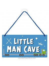 Little Man Cave Sign Toddler Boy Bedroom Decor 12 x 6 Inches PVC Plastic Decoration Hanging Sign Waterproof Nursery Wall Decor