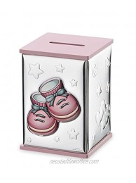 Silver Touch USA Silver Plated Baby Money Box Piggy Bank Pink 21125 RA