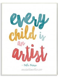 Stupell Industries Every Child is an Artist Picasso Quote Colorful Design Wall Art 13 x 19 White
