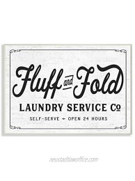 Stupell Industries Fluff and Fold Laundry Room Vintage Country Sign Designed by Lettered and Lined Art 13 x 19 Wall Plaque