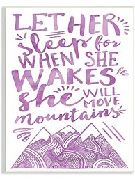 Stupell Industries Let Her Sleep Purple Mountains Wall Plaque 10x15 Design By Artist Erica Billups