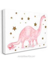 Stupell Industries Pink Dinosaur Gold Stars Kids Design Designed by Daphne Polselli Wall Art 16 x 1.5 x 20 Canvas
