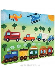 Stupell Industries The Kids Room by Stupell Planes Trains and Automobiles Canvas Wall Art 16 x 20 Design by Artist nJoyArt