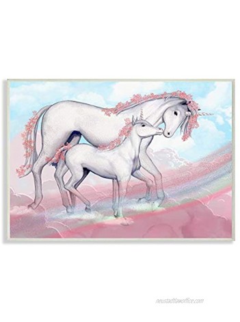 Stupell Industries Unicorn Family Pink Rainbow Fantasy Animal Kids Wall Plaque 10 x 15 Design by Artist Ziwei Li