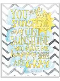 Stupell Industries You are My Sunshine Watercolors Chevron Wall Plaque 10x15 Design By Artist Erica Billups