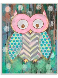 The Kids Room by Stupell Canvas Wall Art 10x15 Multi Color Distressed Woodland Owl