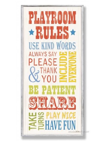 The Kids Room by Stupell Playroom Rules Use Kind Words Rectangle Wall Plaque