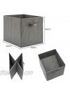 BeigeSwan Foldable Fabric Storage Bin [Set of 4] Collapsible Containers Cubes Boxes Organizer 13 x 15 x 13 inches Gray