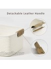 CHICVITA Rectangle Cotton Rope Woven Basket with Handles for Books Magazines Toys Decorative Rectangle Basket for Baby Nursery Living Room Bathroom