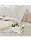 CHICVITA Rectangle Cotton Rope Woven Basket with Handles for Books Magazines Toys Decorative Rectangle Basket for Baby Nursery Living Room Bathroom
