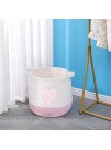 childishness ndup Large Cotton Rope Basket Woven Storage Basket for Toy Laundry and Blanket Organizer Basket Round Hamper Basket with Handles for Kid's Room 17.7"x16.9" Pink Heart