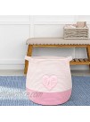 childishness ndup Large Cotton Rope Basket Woven Storage Basket for Toy Laundry and Blanket Organizer Basket Round Hamper Basket with Handles for Kid's Room 17.7"x16.9" Pink Heart