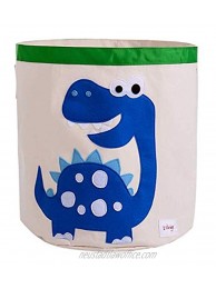 Collapsible Canvas Storage Basket or Bin Toy Organizer for Kids Playroom Clothes Children Books Stuffed Animal Blue Dinosaur
