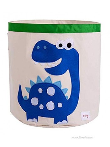 Collapsible Canvas Storage Basket or Bin Toy Organizer for Kids Playroom Clothes Children Books Stuffed Animal Blue Dinosaur