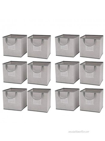 Delta Children 12 Piece Foldable Storage Cubes Bins Cool Grey