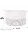 DOKEHOM XX-Large Storage Baskets -21.7D x 13.8H Inches- Cotton Rope Basket Woven Baby Laundry Basket with Handle for Diaper Toy White