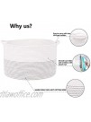 DOKEHOM XX-Large Storage Baskets -21.7D x 13.8H Inches- Cotton Rope Basket Woven Baby Laundry Basket with Handle for Diaper Toy White
