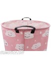Extra Large Toy Bin Pink Cloud Canvas Fabric Toys Storage Basket ZUEXT Girls Laundry Hamper Waterproof Gift Basket with Handles for Baby Nursery College Dorms Kids Bedroom Bathroom