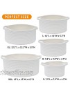 HAN-MM Storage Baskets Set of 5- Woven Basket Cotton Rope Bin Small White Basket Organizer for Baby Nursery Laundry Kid's Toy Neutral Color