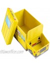 Hey! Play! Collapsible Truck School Bus Toybox Folding Storage Bin Playroom Bedroom or Nursery Organizer Container for Dress Up Stuffed Animals  Yellow