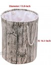 Jacone Stylish Tree Stump Shape Design Storage Basket Cotton Fabric Washable Cylindric Laundry Hamper with Rope Handles Decorative and Convenient for Kids Bedroom