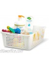 madesmart Baby Classic Medium Storage Basket White | BABY COLLECTION | Organizer for Diapers Baby Bottles Lotions Wipes or Toys | Durable | Soft-grip Dots and Non-slip Feet | BPA-Free