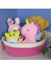 MDCGFOD 2pack Cotton Rope Basket with Handles Cute Pink Rope Basket Room Storage Baskets are Ideal for Toy Baskets Baby Laundry Baskets Small Baskets and Nursery Baskets 15"x 11" x 5" Pink
