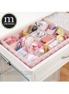 mDesign Soft Fabric Dresser Drawer and Closet Storage Organizer for Child Kids Room and Nursery Large 16 Section Organizer Polka Dot Print 2 Pack Pink White