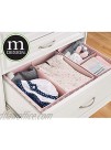 mDesign Soft Fabric Dresser Drawer and Closet Storage Organizer for Child Kids Room Nursery Divided 2 Compartment Organizer Fun Polka Dot Print Set of 12 Pink with White Dots