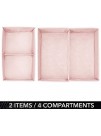 mDesign Soft Fabric Dresser Drawer and Closet Storage Organizer for Child Kids Room Nursery Divided 2 Compartment Organizer Fun Polka Dot Print Set of 12 Pink with White Dots
