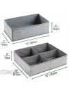 mDesign Soft Fabric Dresser Drawer and Closet Storage Organizer Set for Child Kids Room Nursery Playroom 4 Pieces 10 Compartments Set of 2 Textured Print Gray