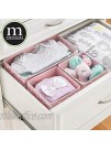 mDesign Soft Fabric Dresser Drawer Closet Storage Organizers for Child Kids Room Nursery Playroom Holds Boys Girls Baby Clothes Onsies Diapers Wipes Polka Dot Print Set of 6 Pink White