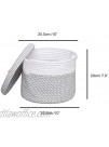 S Size Grey Cotton Rope Basket with Lid Mini Woven Basket Cute Toy Storage Basket Towel Storage Little Organizer Woven Basket Living Room Nursery Storage Basket Small Grey Woven Basket for Storage