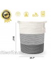 Signreen Cotton Rope Storage Basket 18"×15.7" Laundry Hamper Woven Tall Foldable Laundry Basket for Blankets Clothes Toys Pillows Towels Baby Nursery Bathroom Living Room