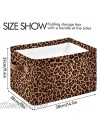 Weilife Animal Leopard Print Storage Basket Bins Collapsible Storage Cube Fabric Rectangle Storage Box with Handles for Shelf Closet Nursery Home Office 1 Pack