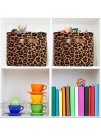 Weilife Animal Leopard Print Storage Basket Bins Collapsible Storage Cube Fabric Rectangle Storage Box with Handles for Shelf Closet Nursery Home Office 1 Pack