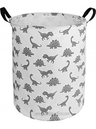 ZUEXT 19.7x15.7 Inch Large Dinosaur Laundry Basket Waterproof Collapsible Fabric Storage bin with Handles for Clothes Kids Boys Nursery Bedroom Toy Storage Baby Shower Xmas Birthday Gift Basket