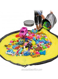 Baby Play Gyms Playmats Cycloidal 59 Inches Oxford Waterproof 2-in-1 Fast Organize Toys Drawstring Bag with Storage Basket Separable