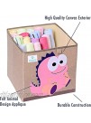 BEARCUBS Cube Storage Bins Foldable Animal Fabric Organizer Toy Box 13 inch Toy Chest for Cubby Organizer in Kids Room Pink Nursery for Girls Pink Dinosaur