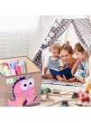 BEARCUBS Cube Storage Bins Foldable Animal Fabric Organizer Toy Box 13 inch Toy Chest for Cubby Organizer in Kids Room Pink Nursery for Girls Pink Dinosaur