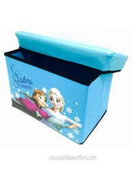 Disney Princess Elsa Anna & Olaf Foldable Storage Box & Stool BLUE