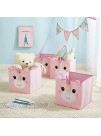 Heritage Kids Figural Unicorn Collapsible Toy Storage Cubes Set of 4 Pink 10.5"x10.5"