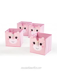 Heritage Kids Figural Unicorn Collapsible Toy Storage Cubes Set of 4 Pink 10.5"x10.5"